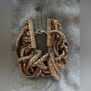 Etc! Gold tone braided twisted rope bracelet